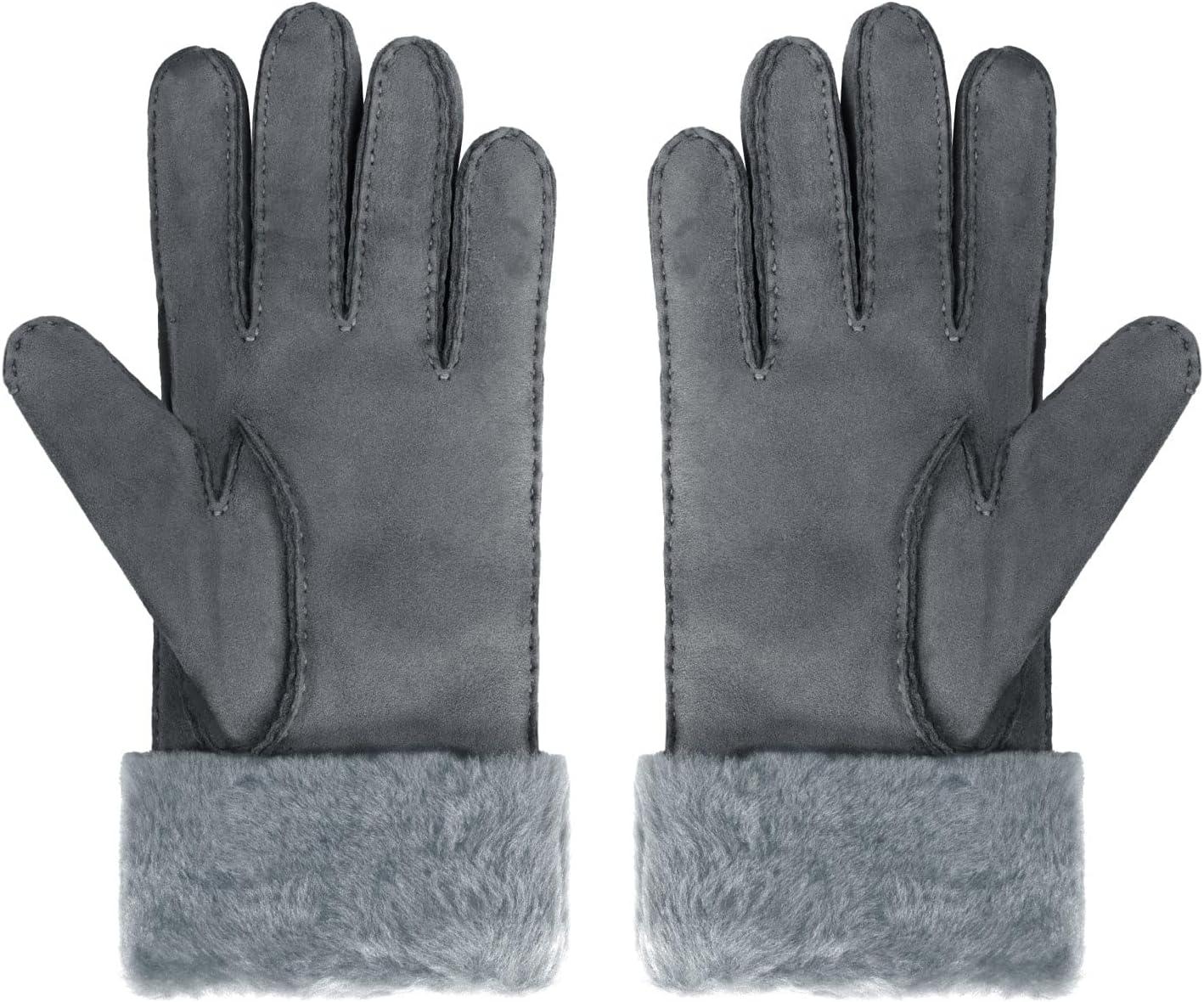imageUGG womens Turn Cuff Water Resistant Sheepskin GlovesCharcoal