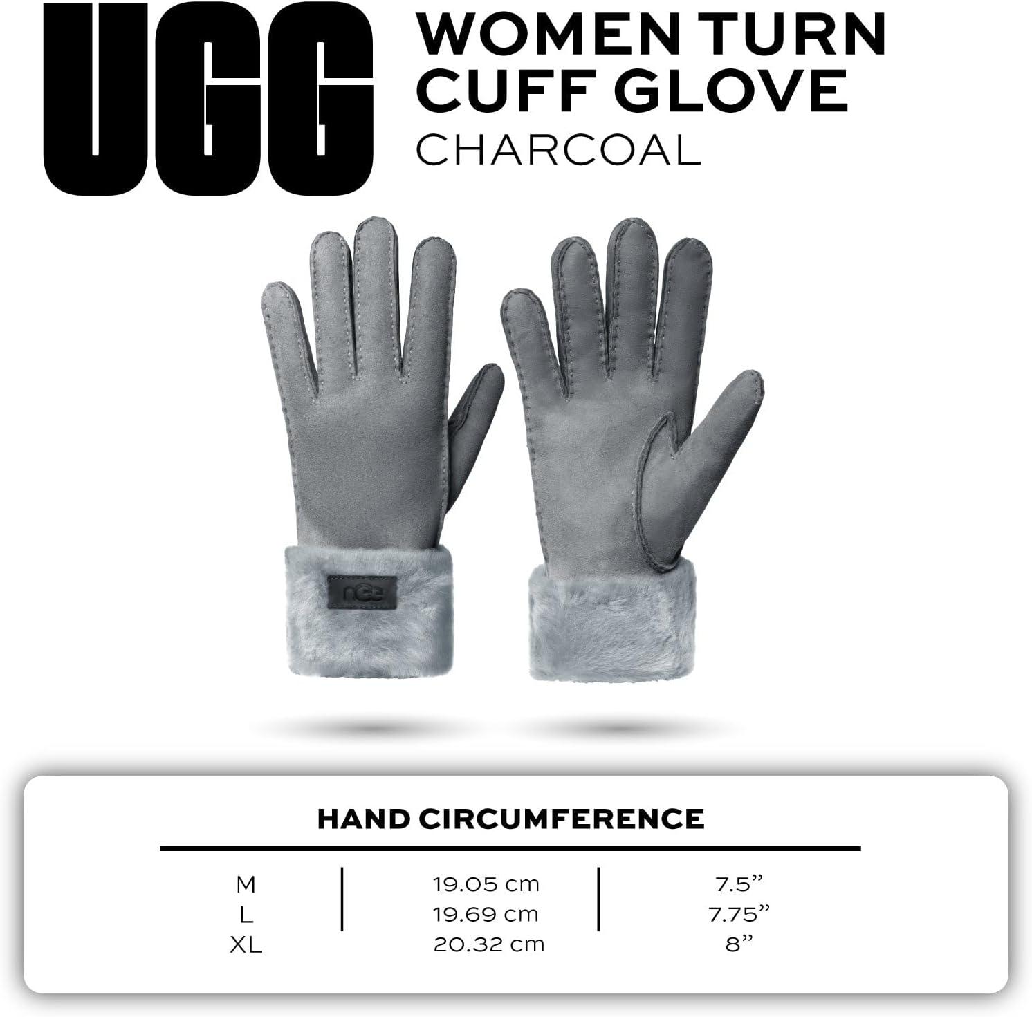 imageUGG womens Turn Cuff Water Resistant Sheepskin GlovesCharcoal