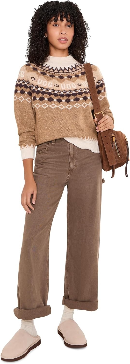 image:imageUGG Womens Braylee Uggisle SweaterCoffee Grounds Heather