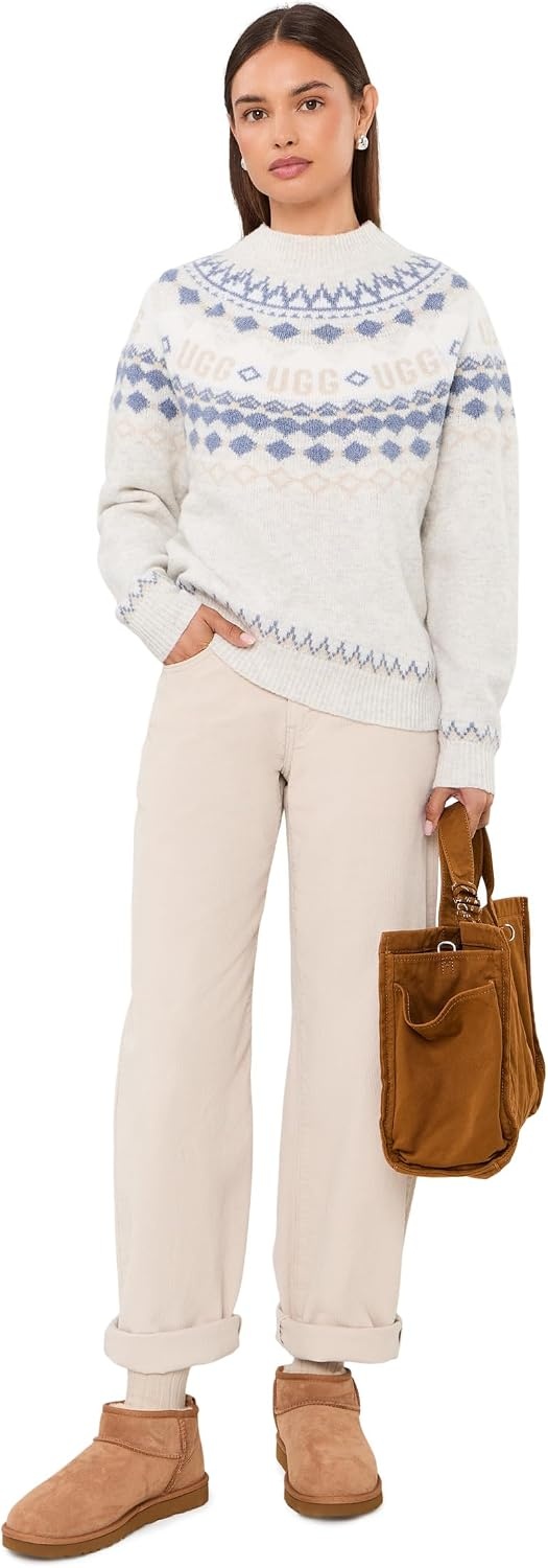 image:imageUGG Womens Braylee Uggisle SweaterGrey Heather Multi