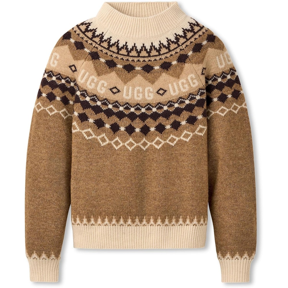 image:imageUGG Womens Braylee Uggisle SweaterCoffee Grounds Heather
