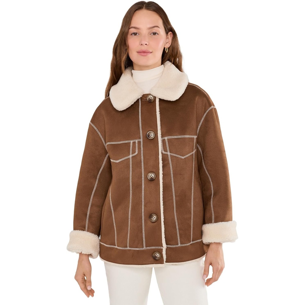 image:imageUGG Womens Frankie Reversible TruckerDark Chestnut Cream